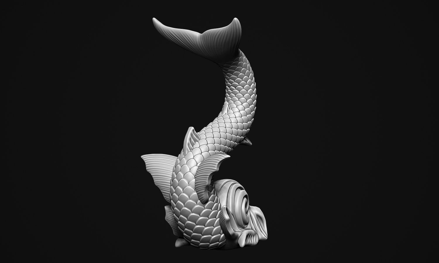 Ancient Fish Sculpture 3D print model_14