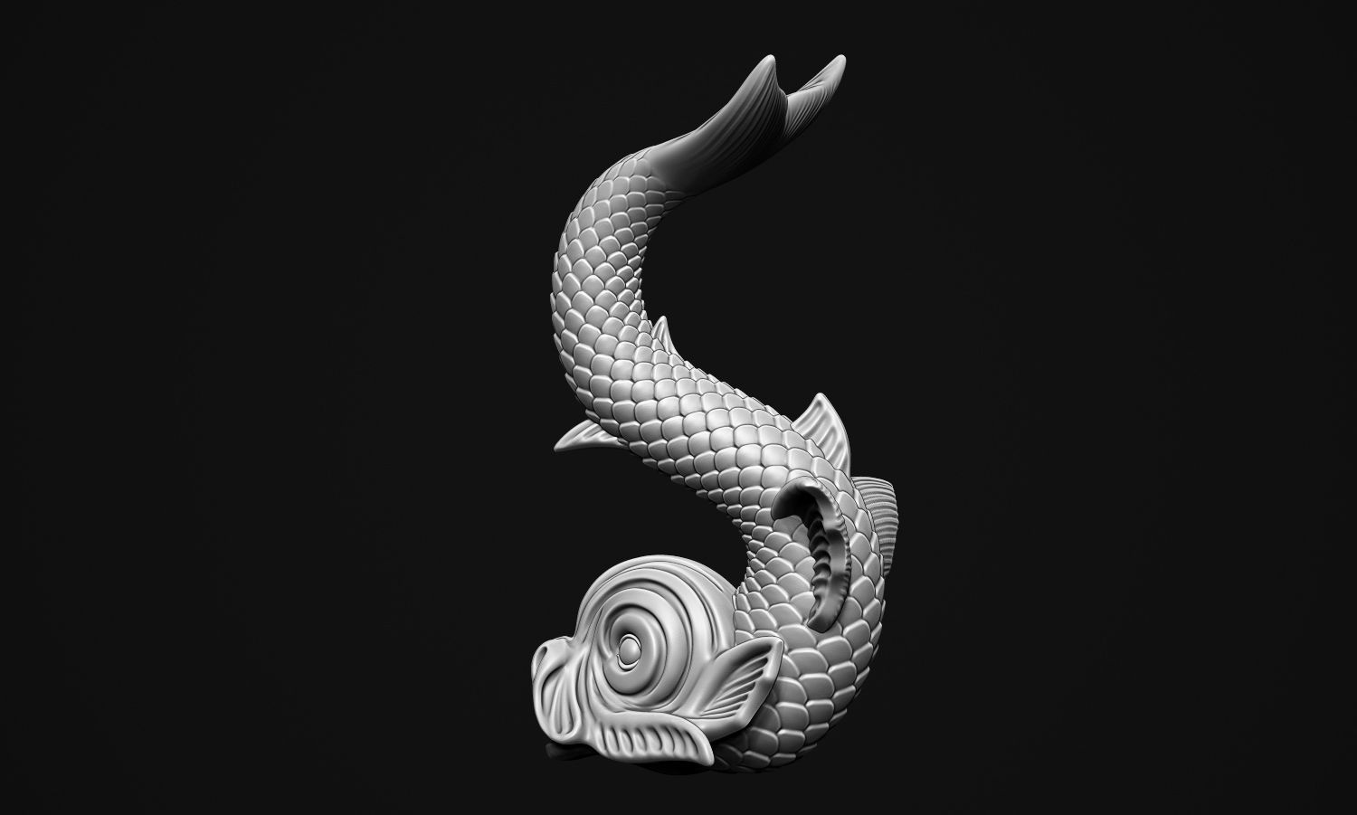Ancient Fish Sculpture 3D print model_19