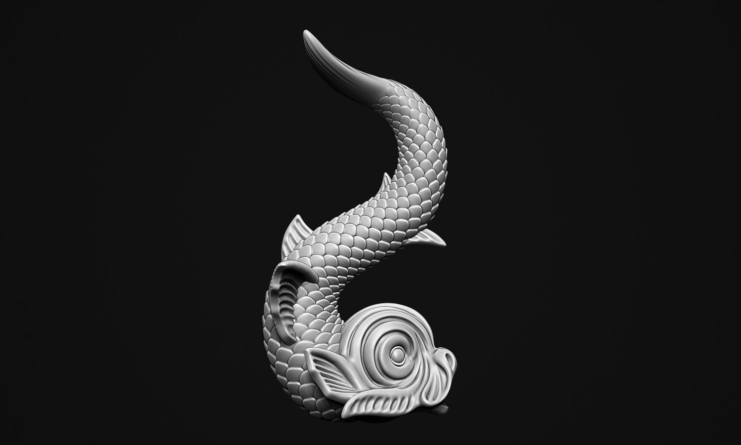 Ancient Fish Sculpture 3D print model_12