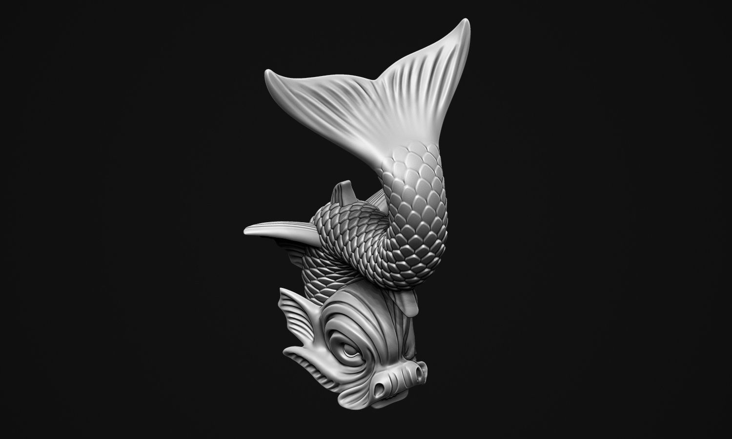 Ancient Fish Sculpture 3D print model_11