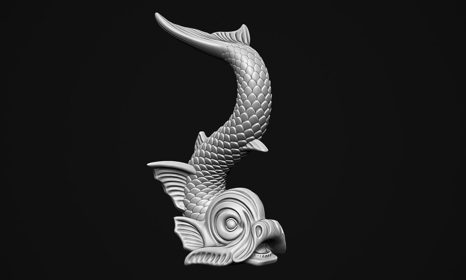 Ancient Fish Sculpture 3D print model_2