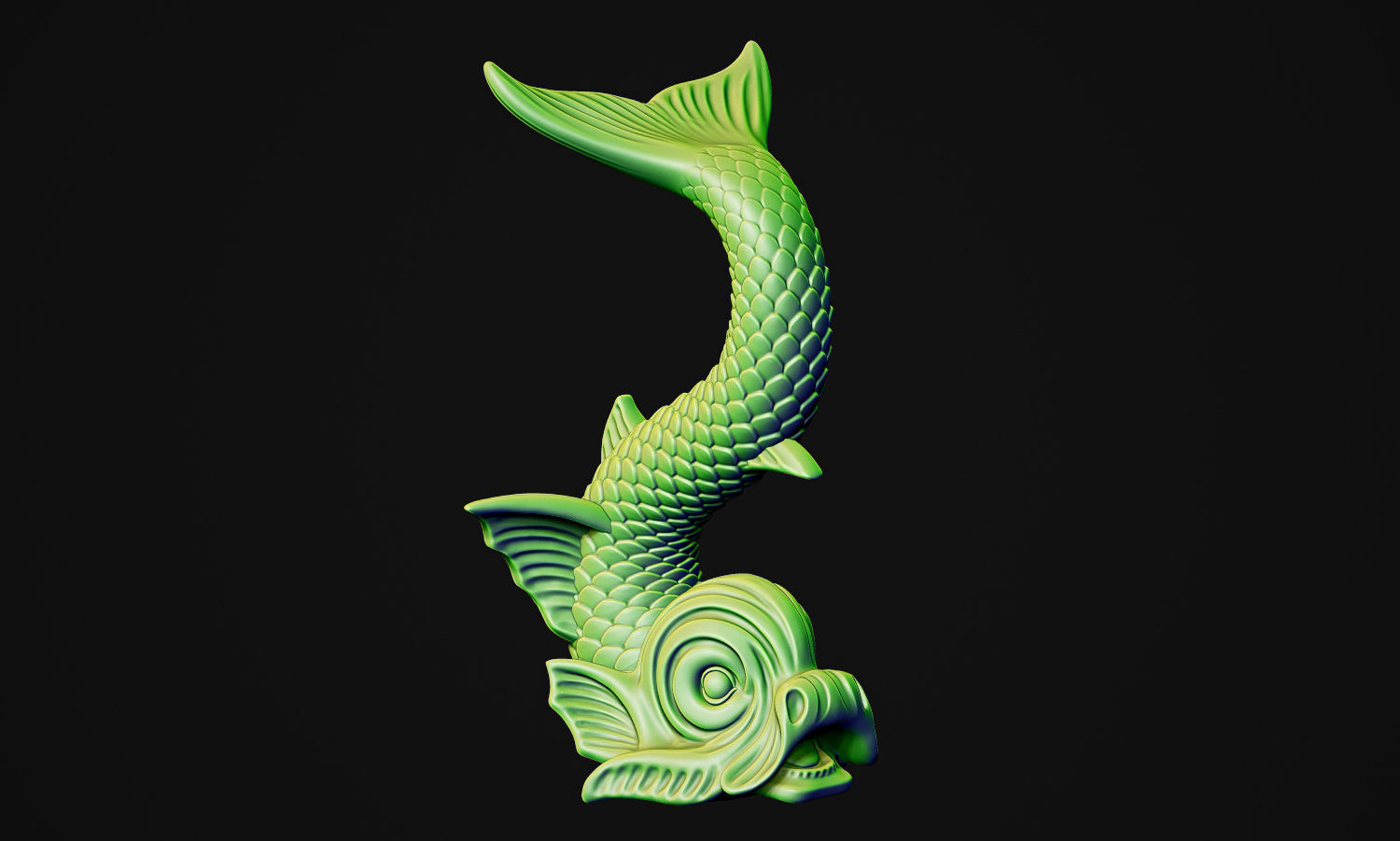 Ancient Fish Sculpture 3D print model_3