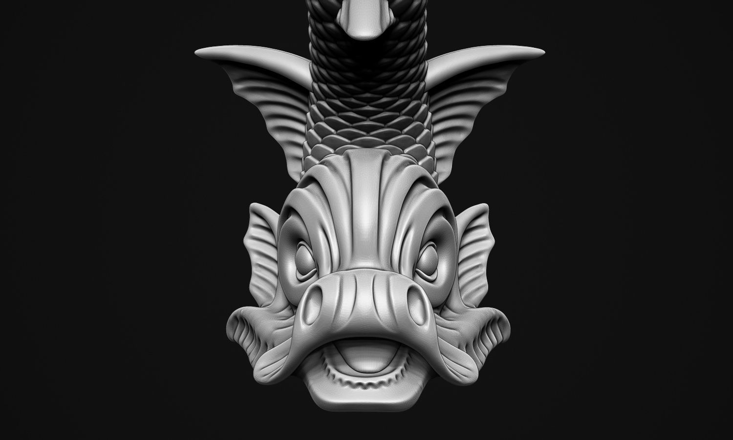 Ancient Fish Sculpture 3D print model_7