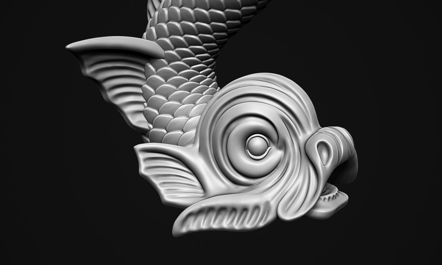 Ancient Fish Sculpture 3D print model_6