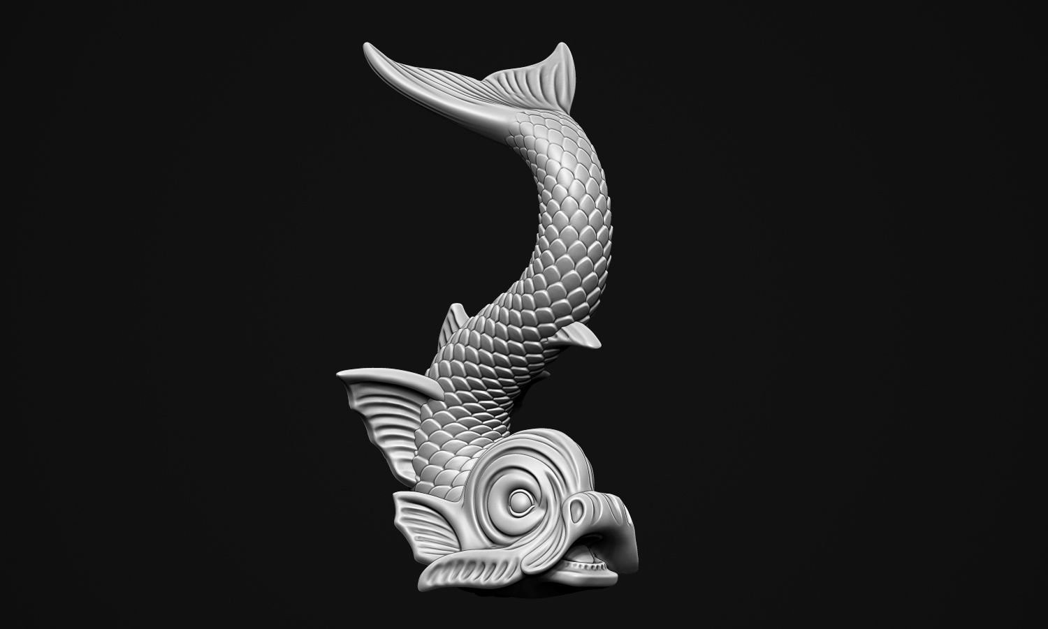 Ancient Fish Sculpture 3D print model_25