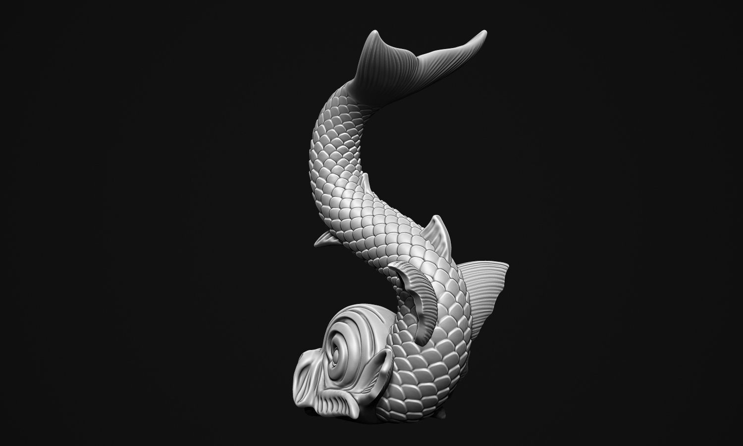 Ancient Fish Sculpture 3D print model_18