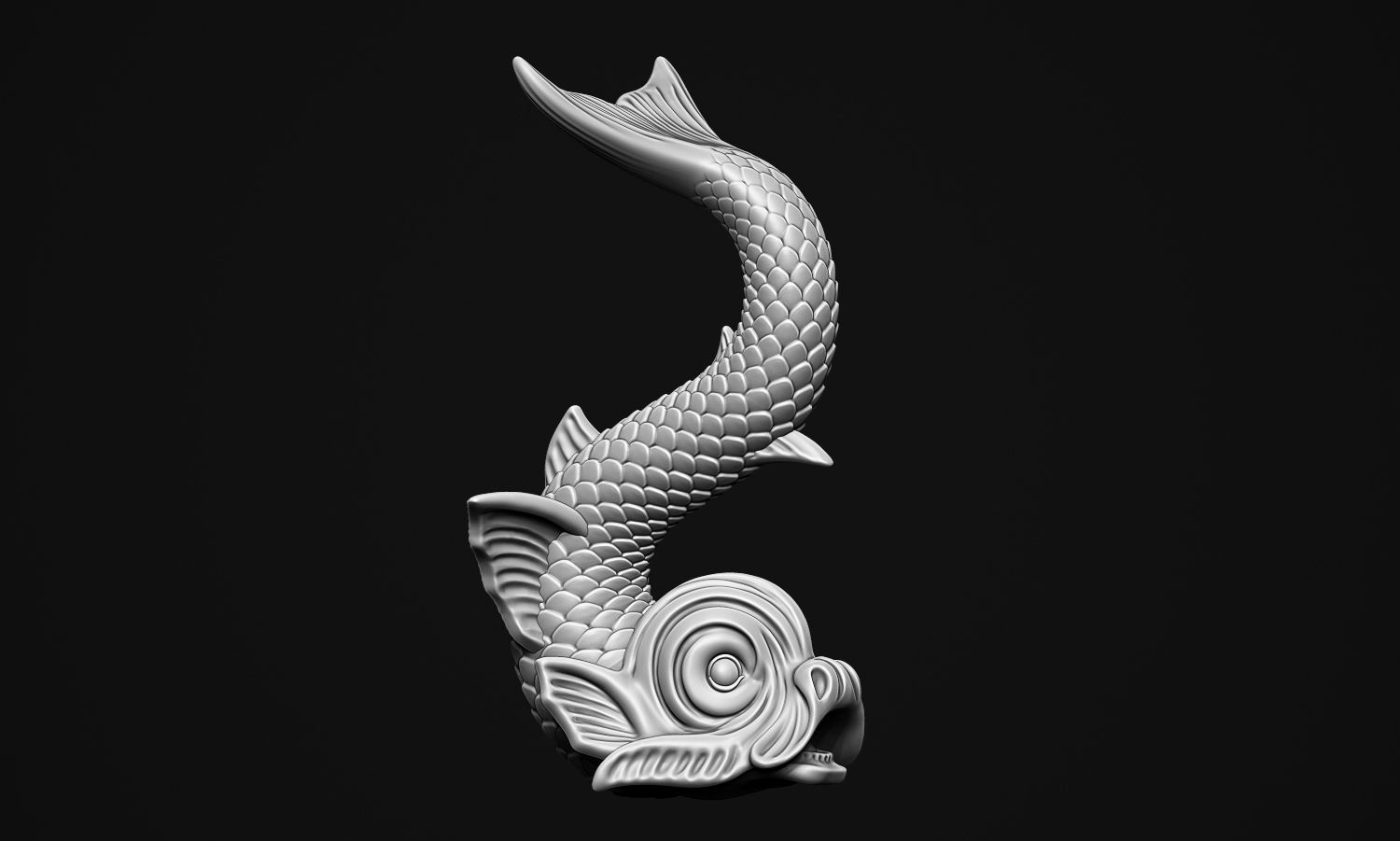 Ancient Fish Sculpture 3D print model_26