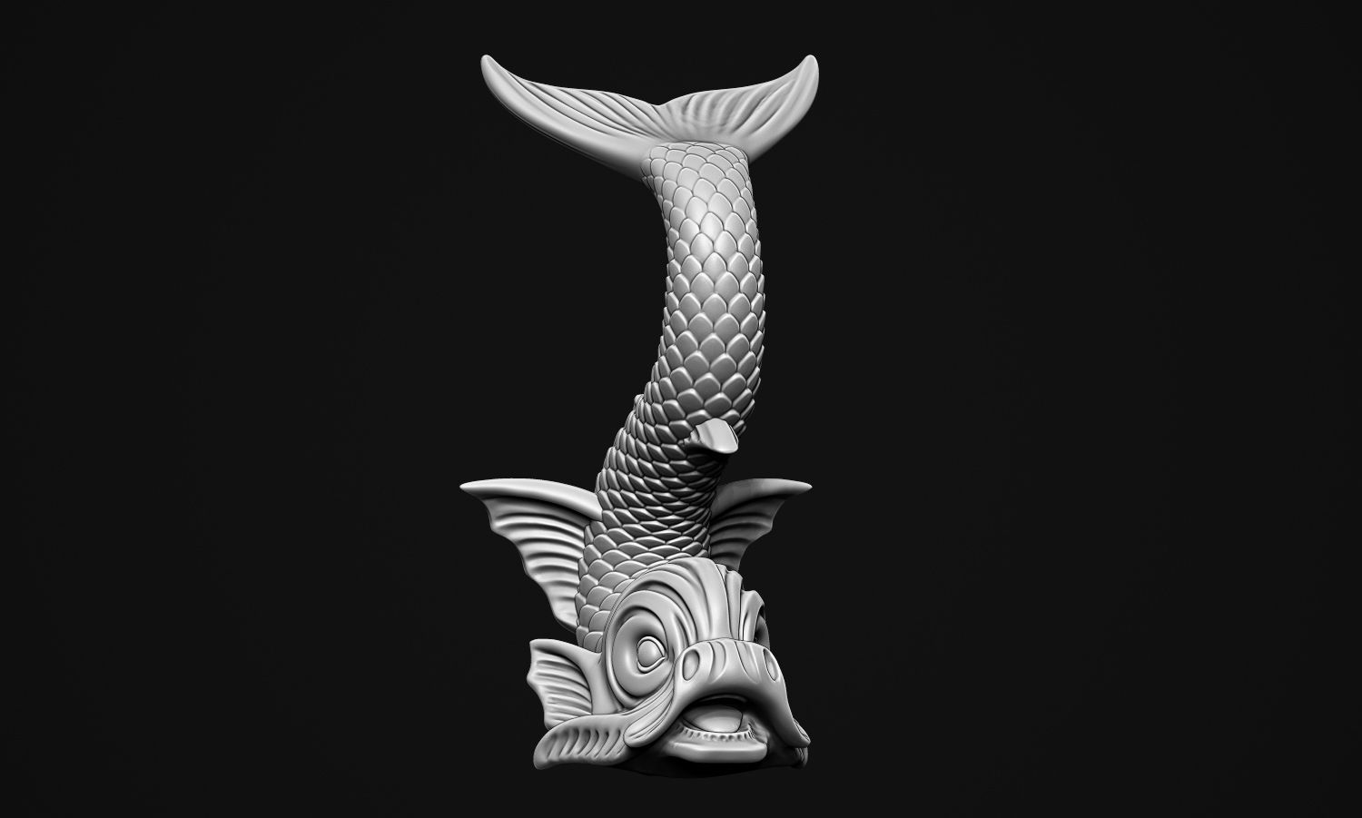 Ancient Fish Sculpture 3D print model_24