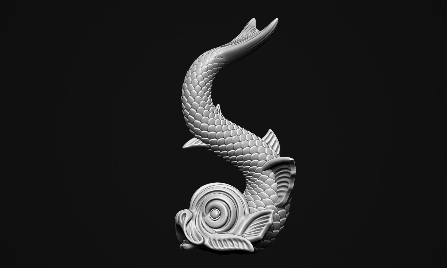 Ancient Fish Sculpture 3D print model_20