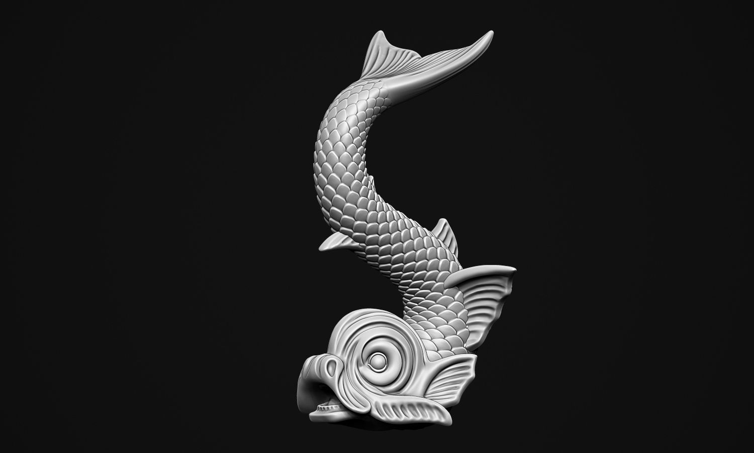 Ancient Fish Sculpture 3D print model_21