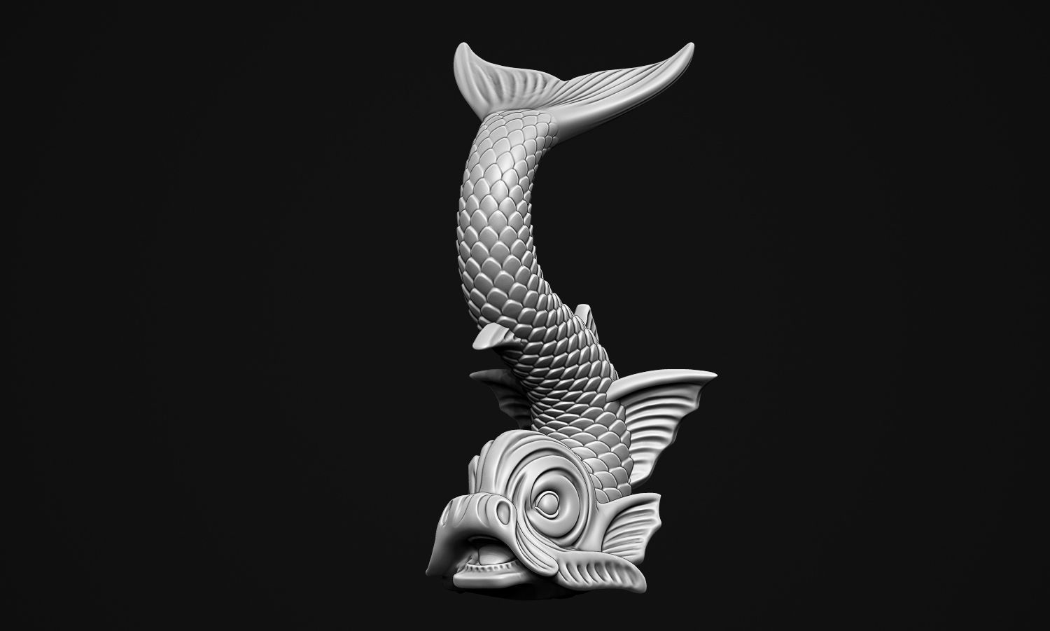 Ancient Fish Sculpture 3D print model_22
