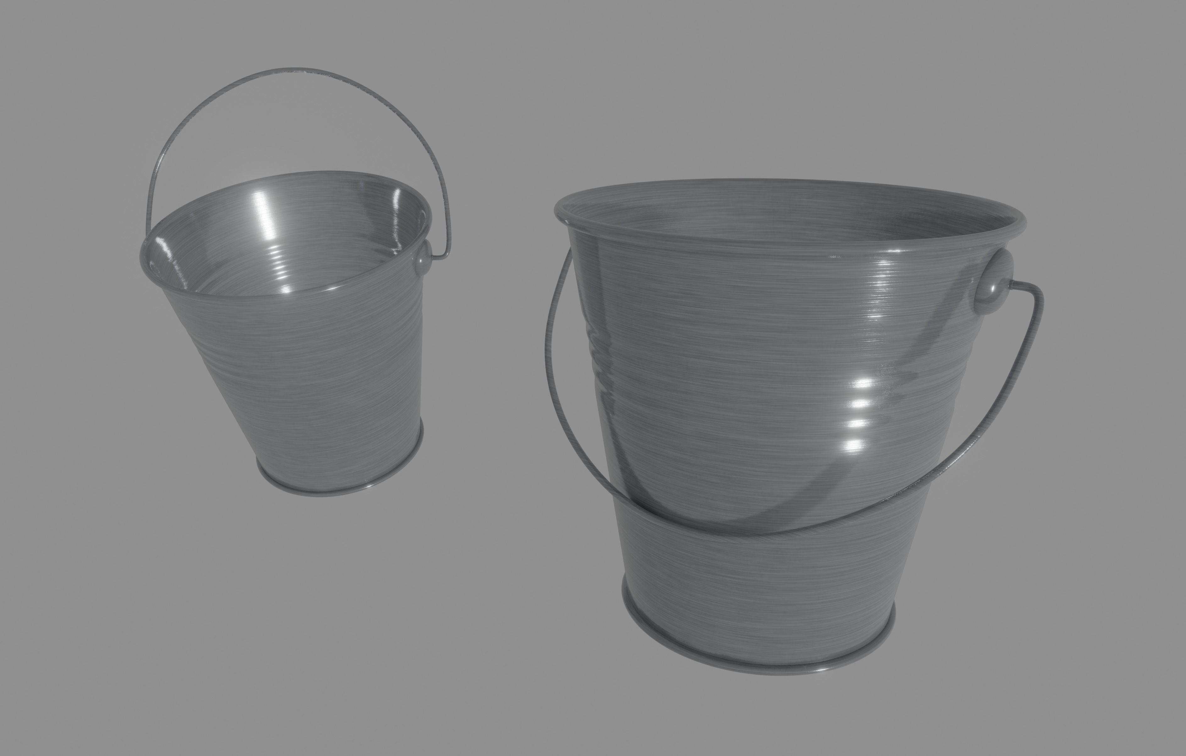 Steel Bucket 3D model rigged | CGTrader