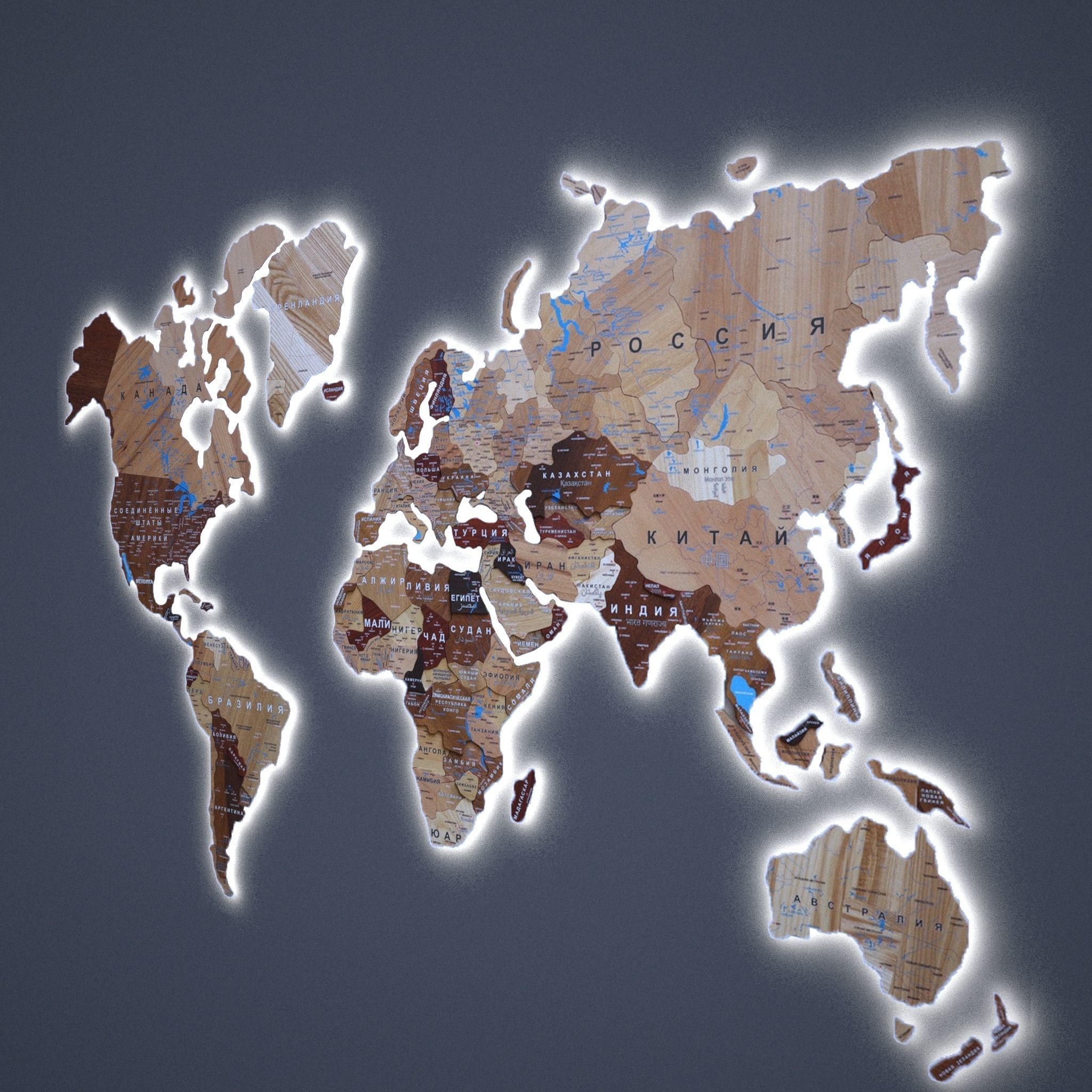  wooden map on the wall Low-poly 3D model_1