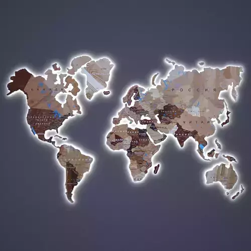  wooden map on the wall