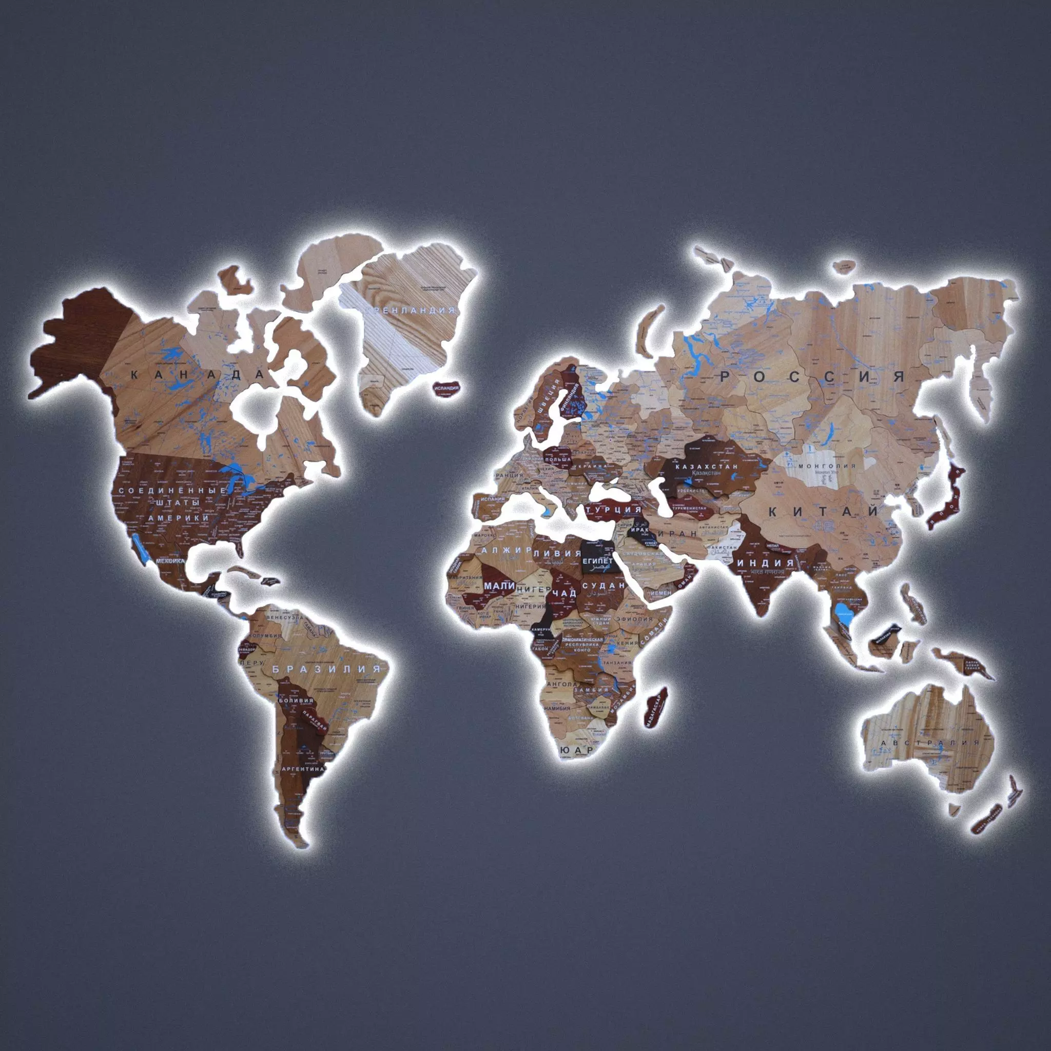  wooden map on the wall Low-poly 3D model_0