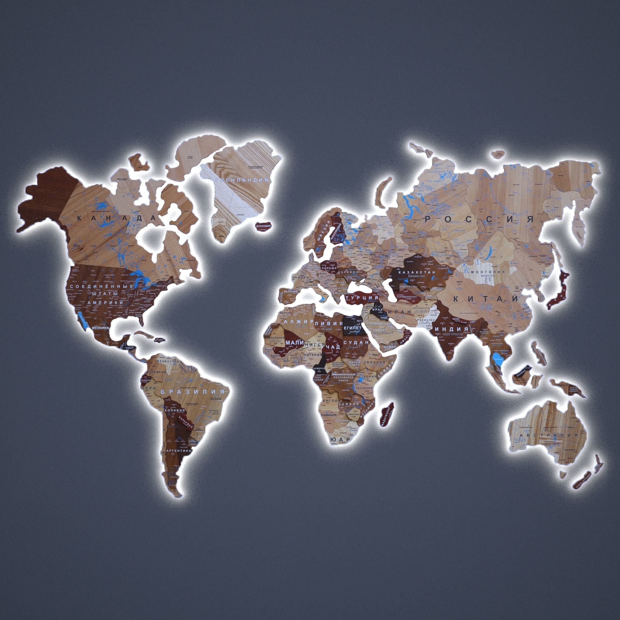  wooden map on the wall Low-poly 3D model_3