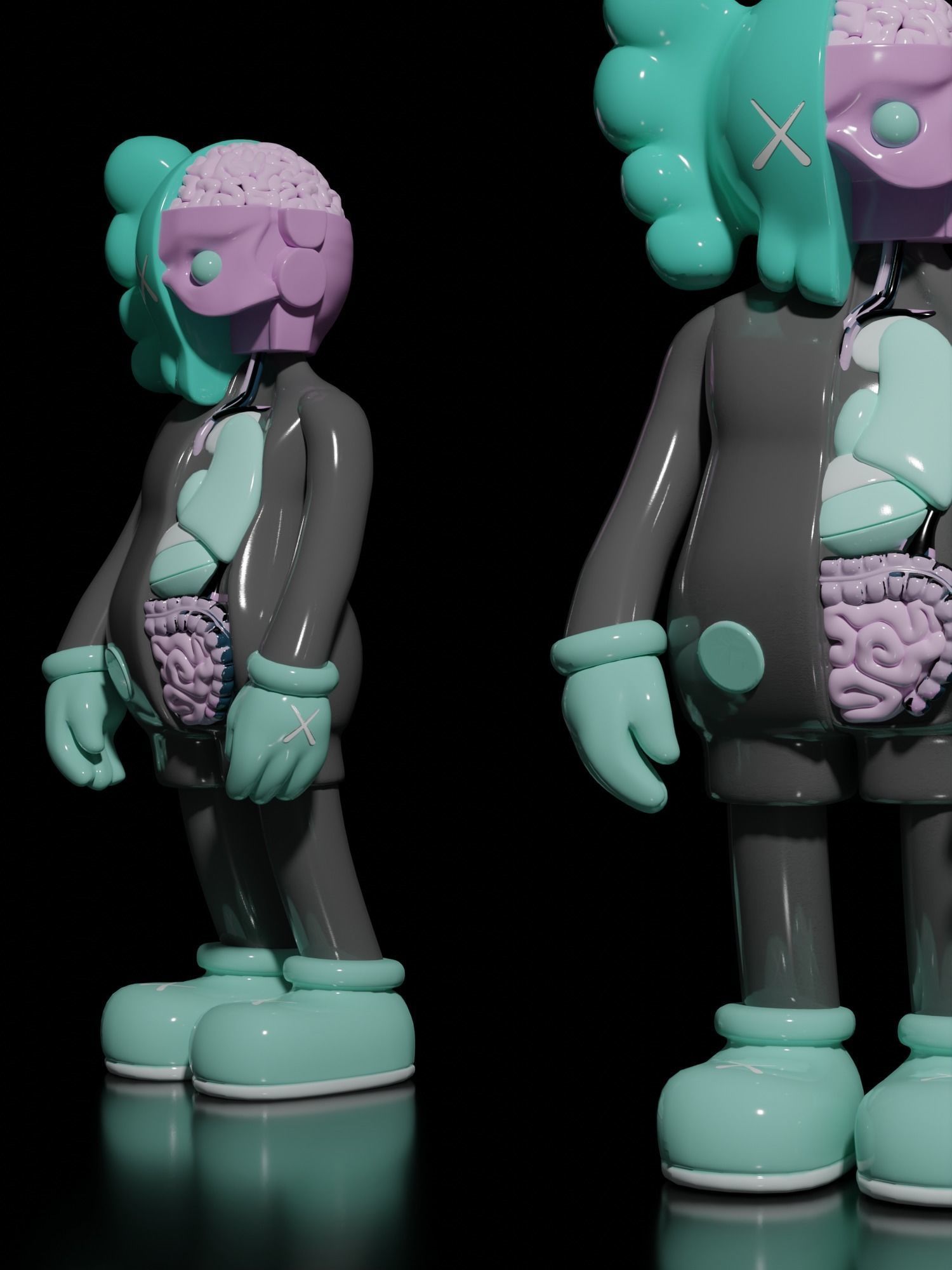 KAWS Companion - Kaws Figure 3D Model - Arsham Colorway 3D model_5