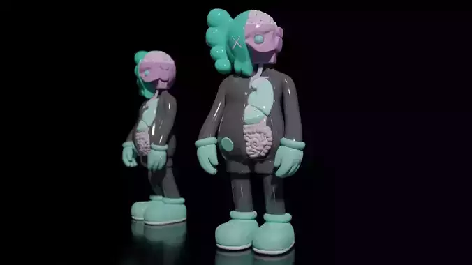 KAWS Companion - Kaws Figure 3D Model - Arsham Colorway  3D model
