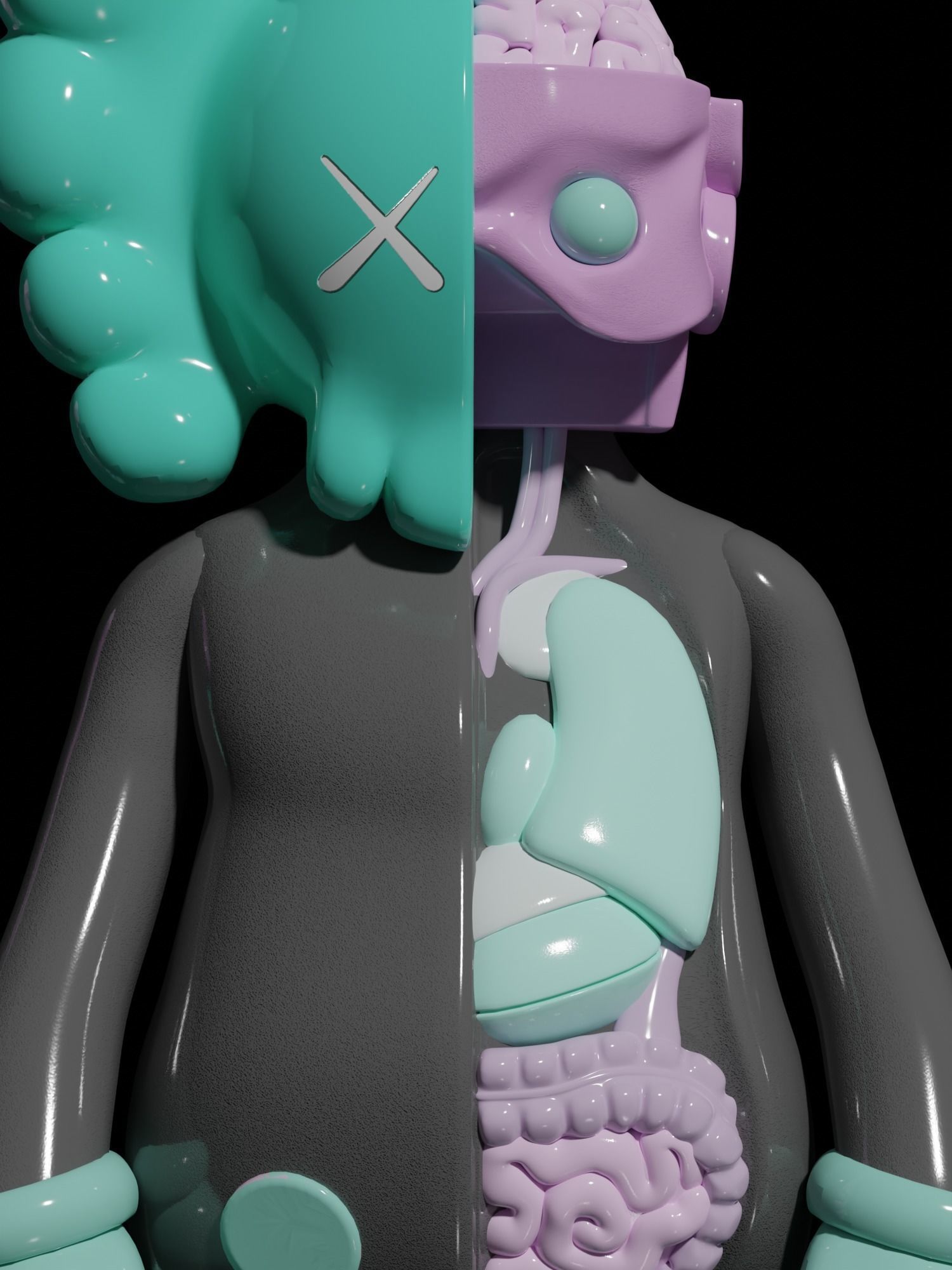 KAWS Companion - Kaws Figure 3D Model - Arsham Colorway 3D model_1