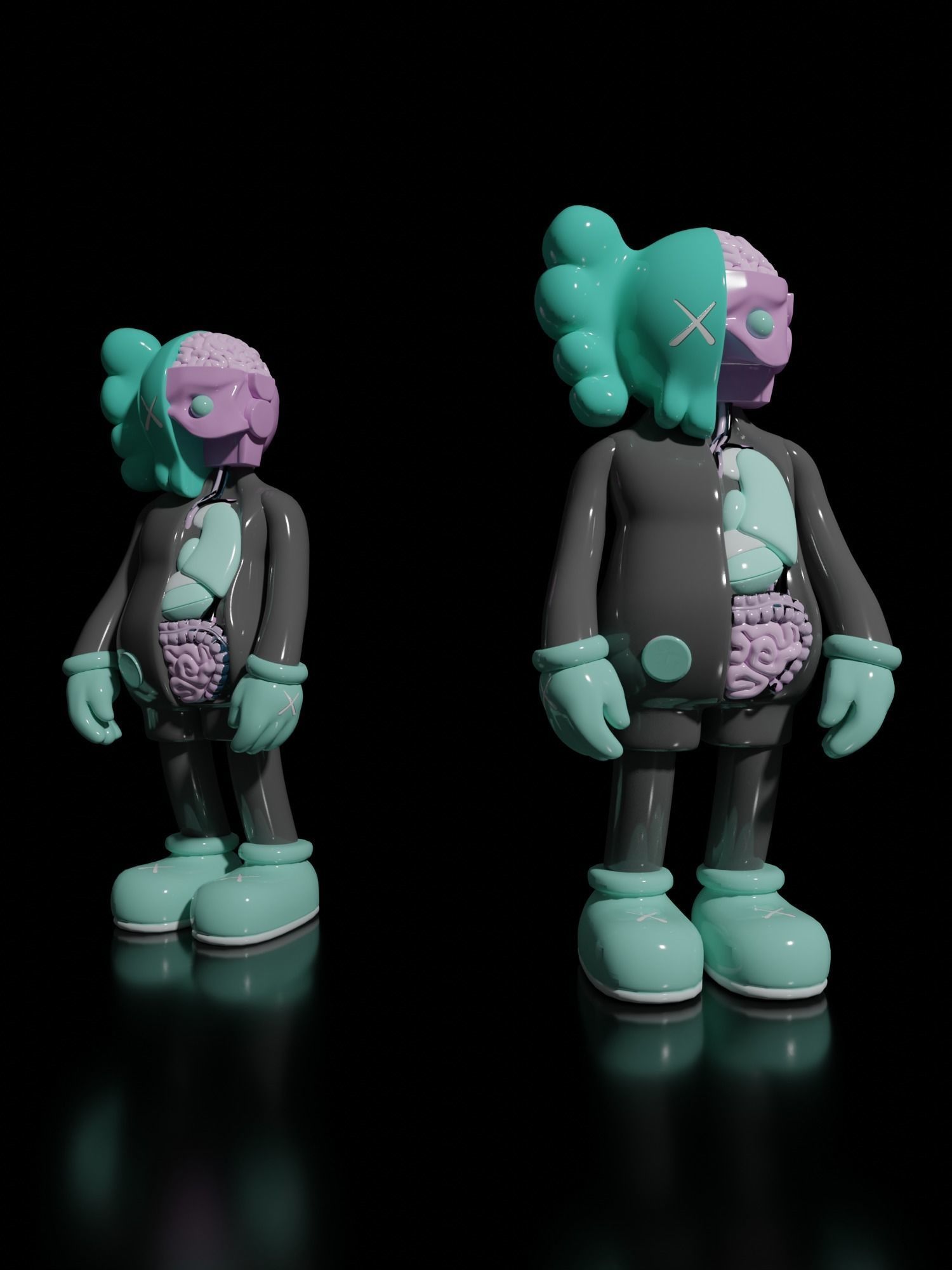 KAWS Companion - Kaws Figure 3D Model - Arsham Colorway 3D model_2