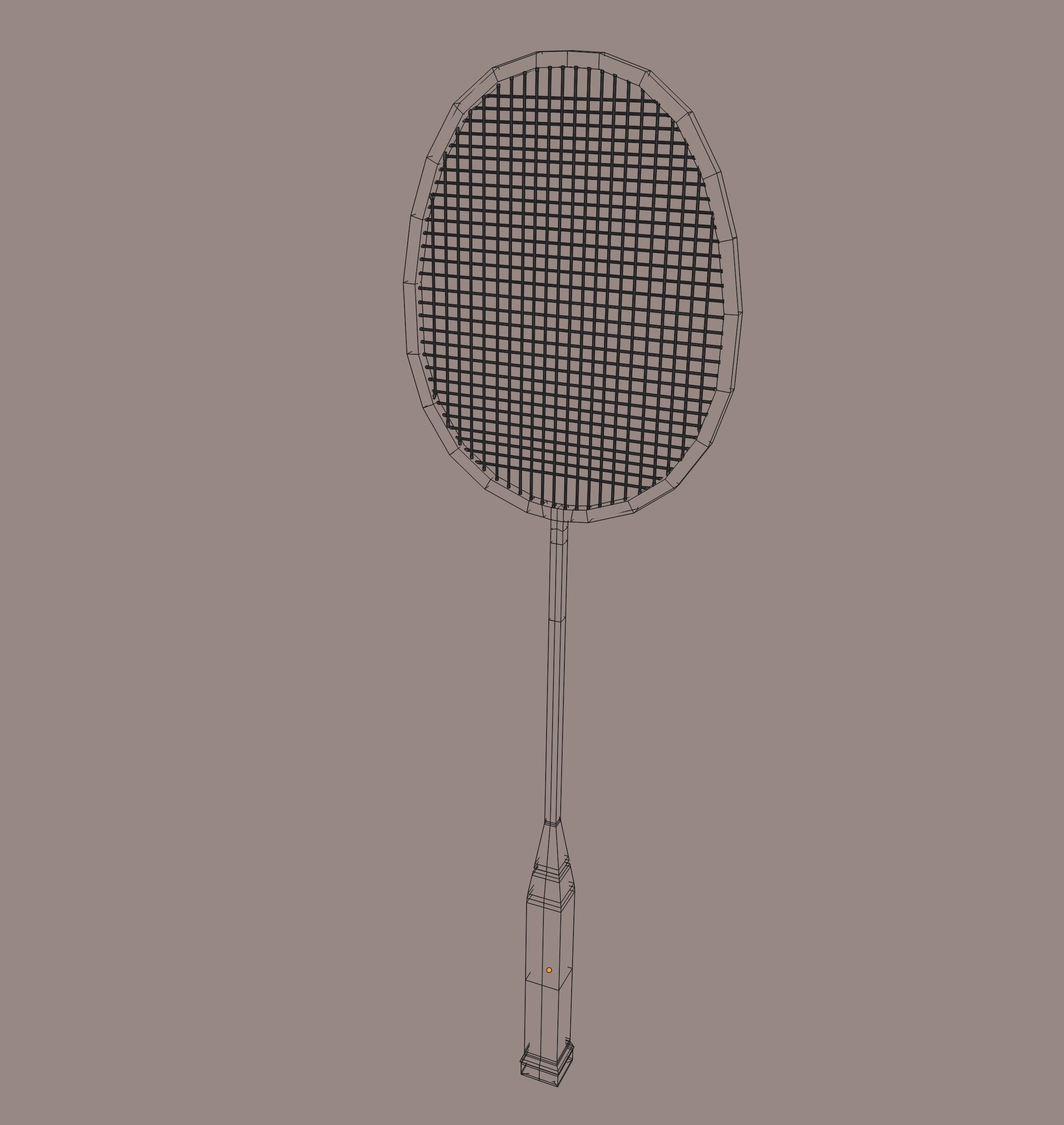 Badminton Racket 3D model_13