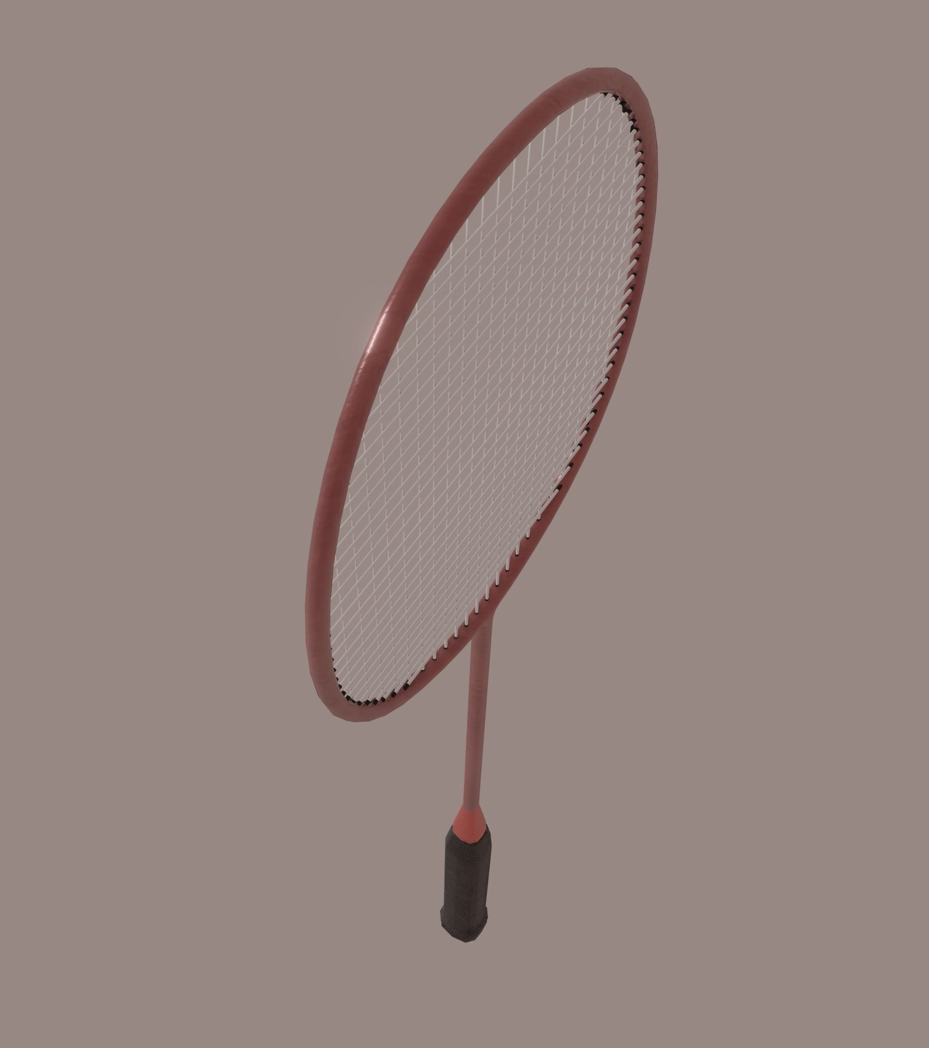 Badminton Racket 3D model_4