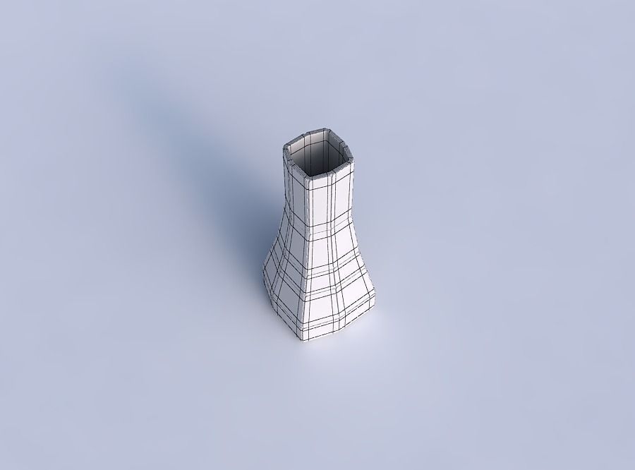 Vase squeezed rectangle with large plates 3D print model_6