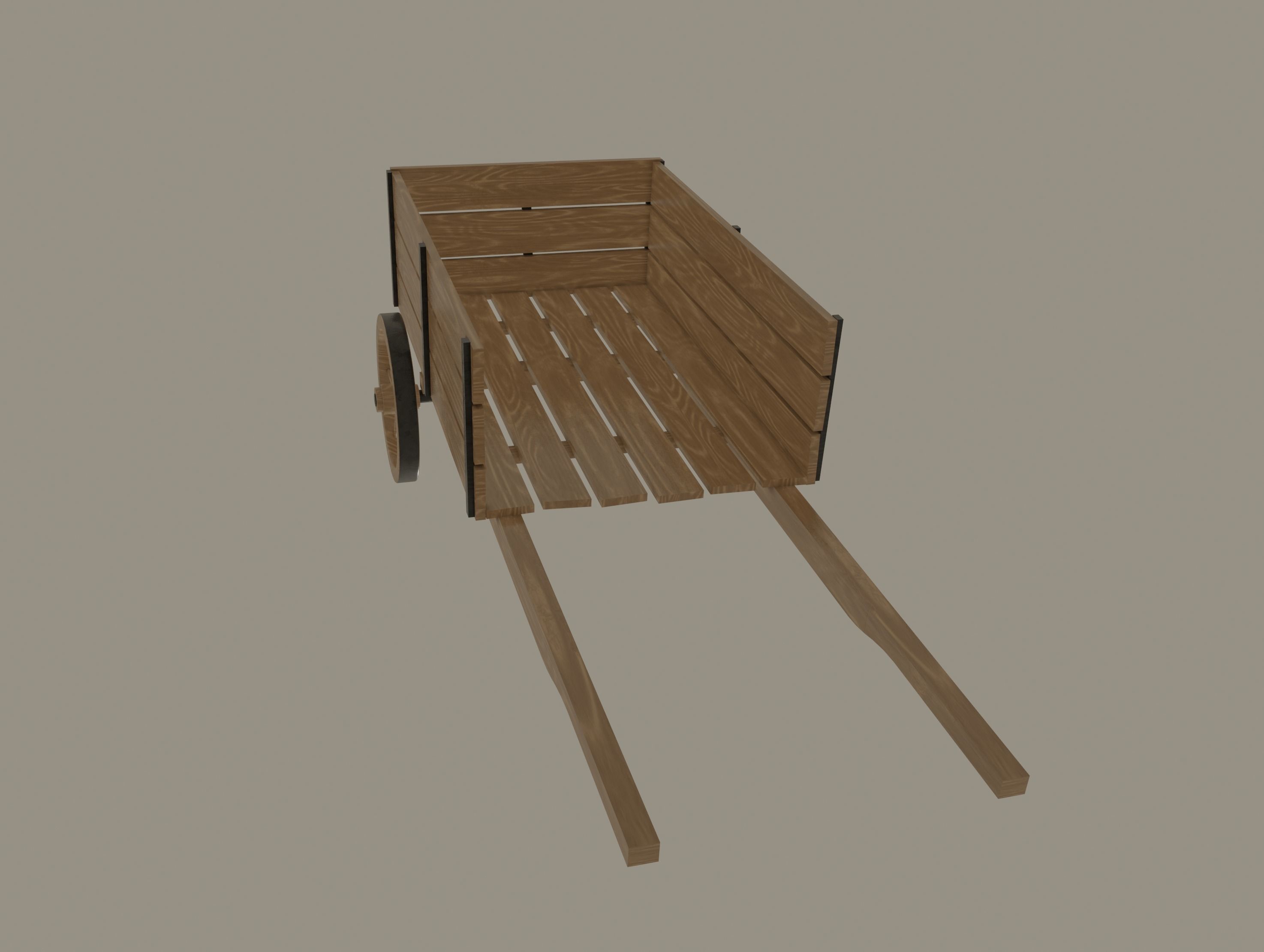 Wooden Cart 3D model_6
