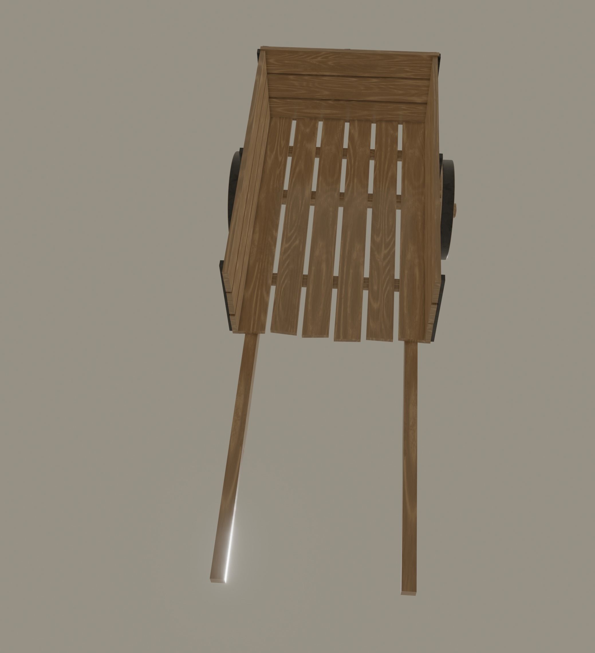 Wooden Cart 3D model_7