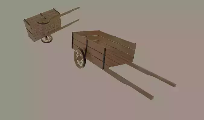 Wooden Cart 3D model