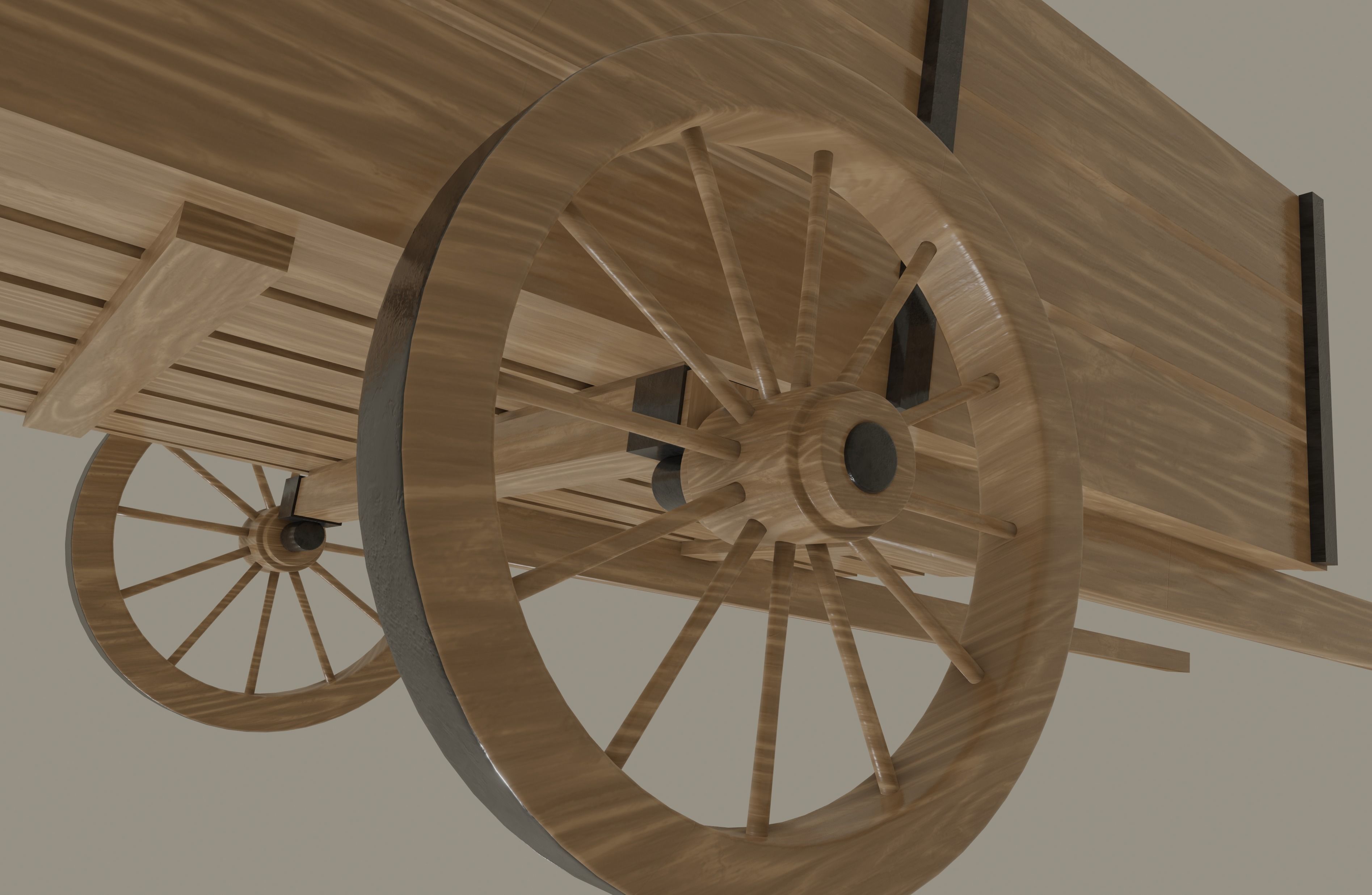 Wooden Cart 3D model_11