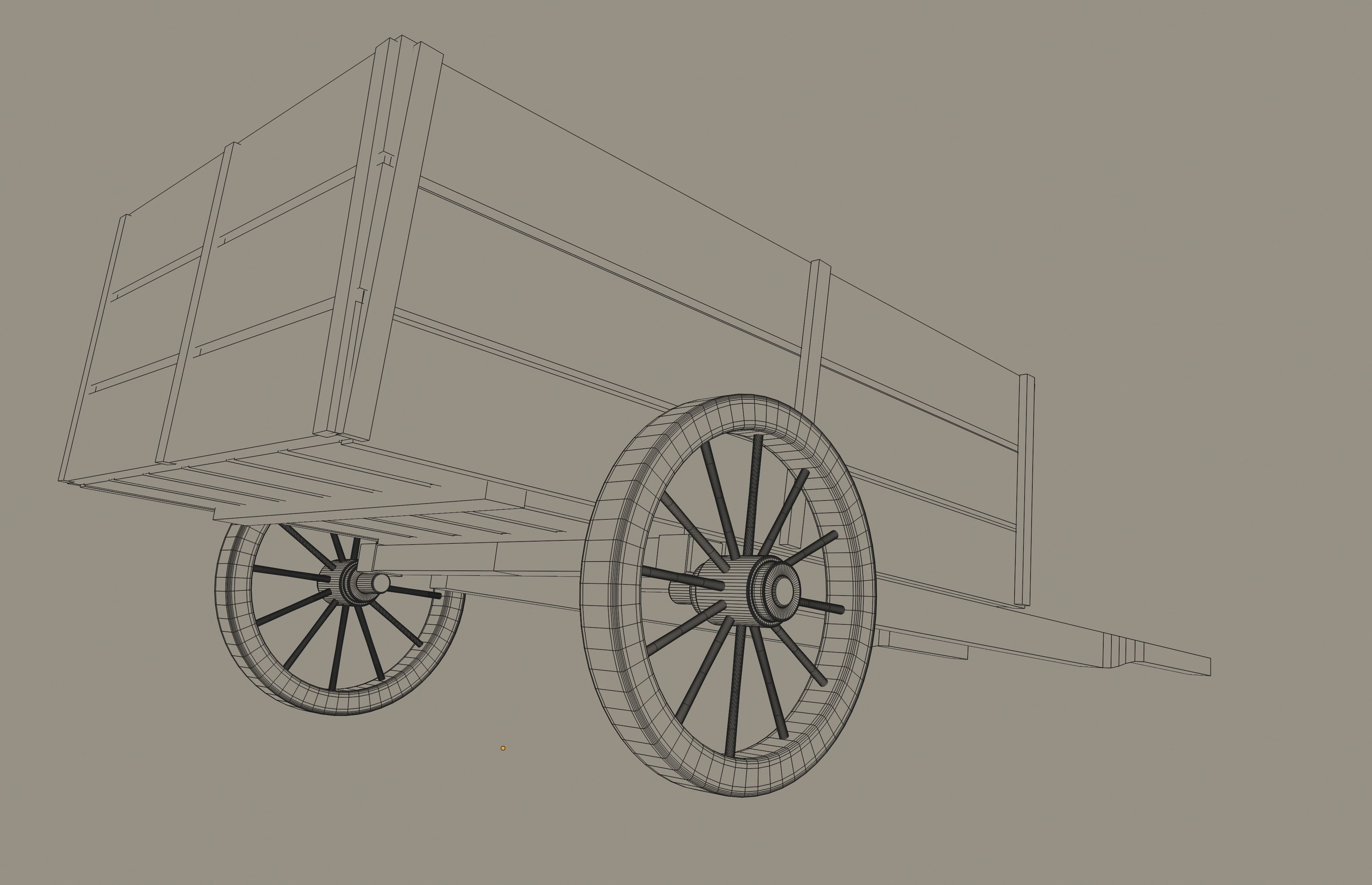Wooden Cart 3D model_17