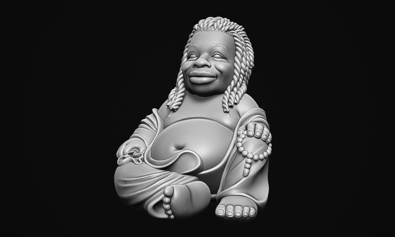 African Buddha 3D print model_3