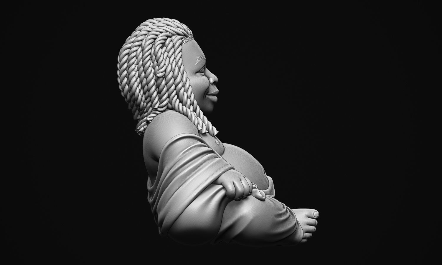 African Buddha 3D print model_15