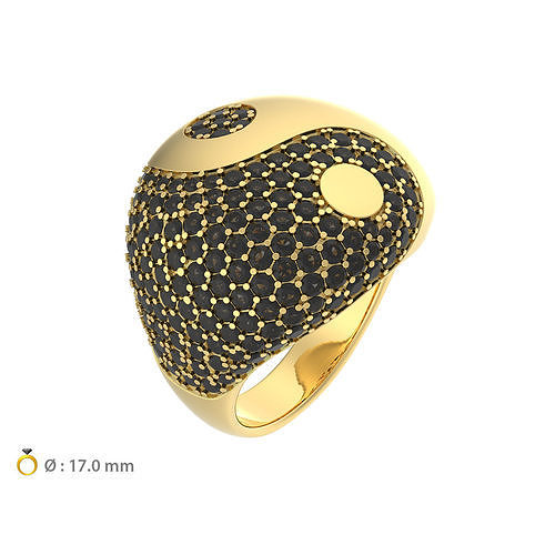 N155 Fashionable Yin Yang ring 3D print model