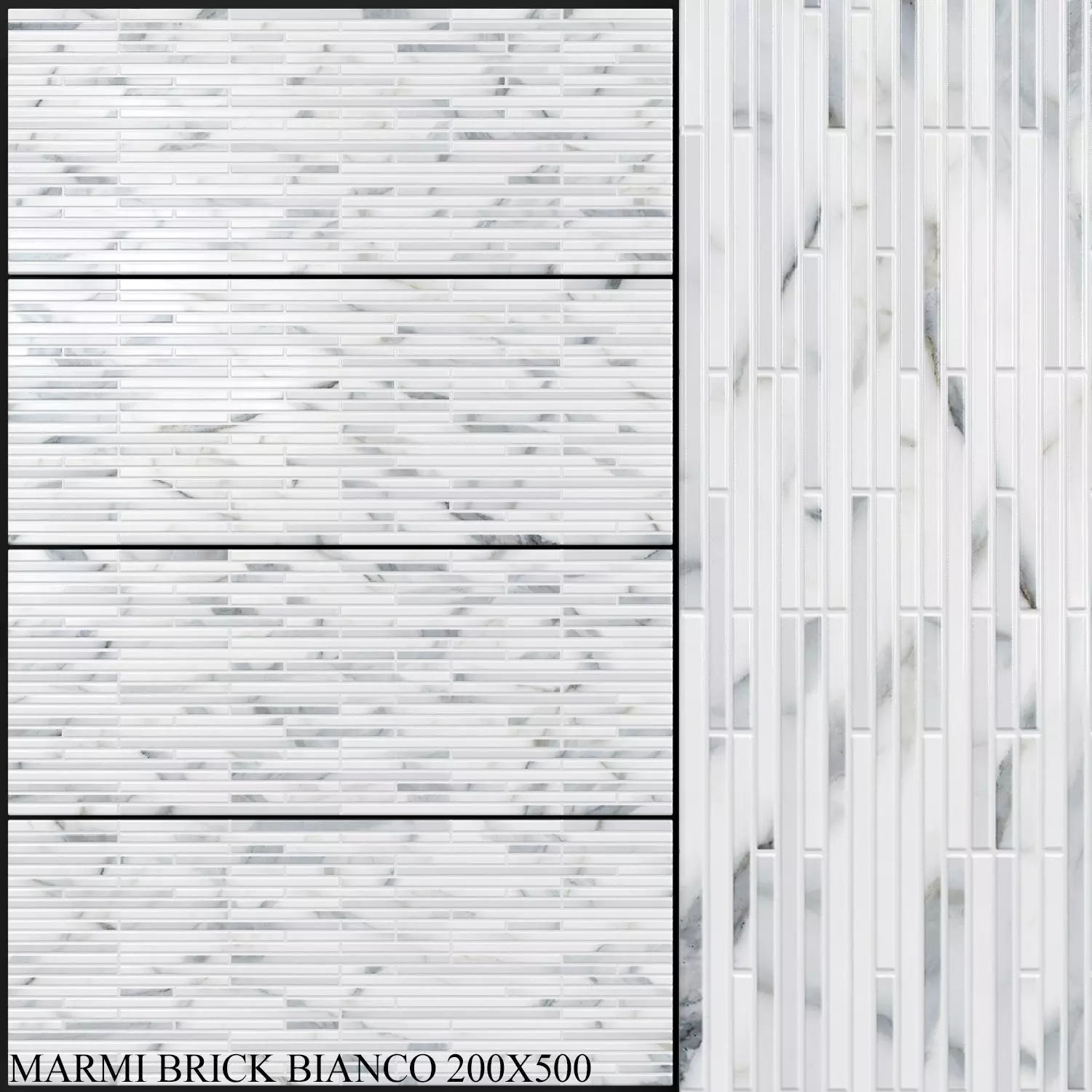 Keros Marmi Brick Bianco 200x500 3D model_0