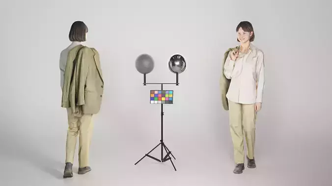 Cute woman in a suit smiling 214 Low-poly 3D model