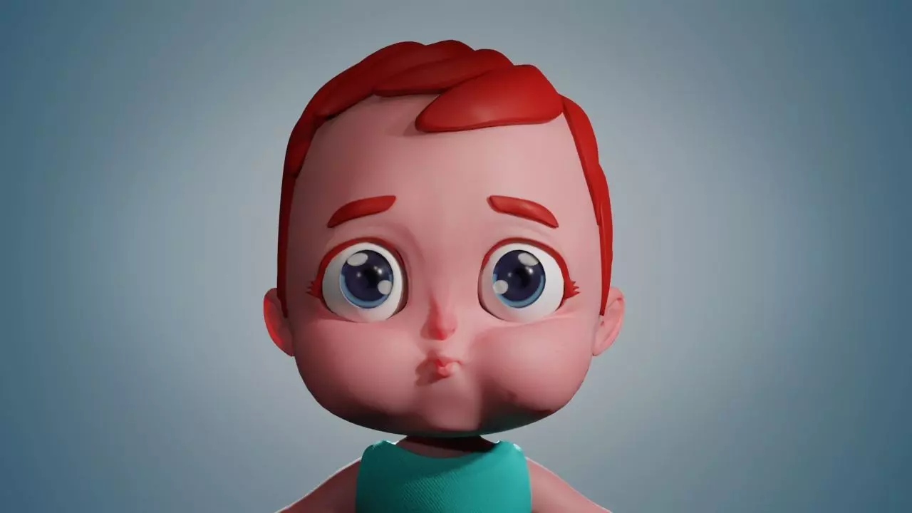baby girl rigged 3D model