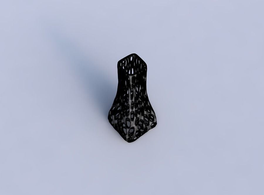 Vase squeezed rectangle with smooth organic lattice 3D print model_6