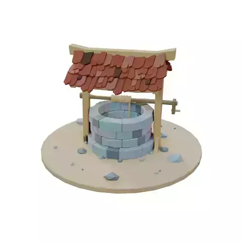 Low Poly Old Well Low-poly 3D model