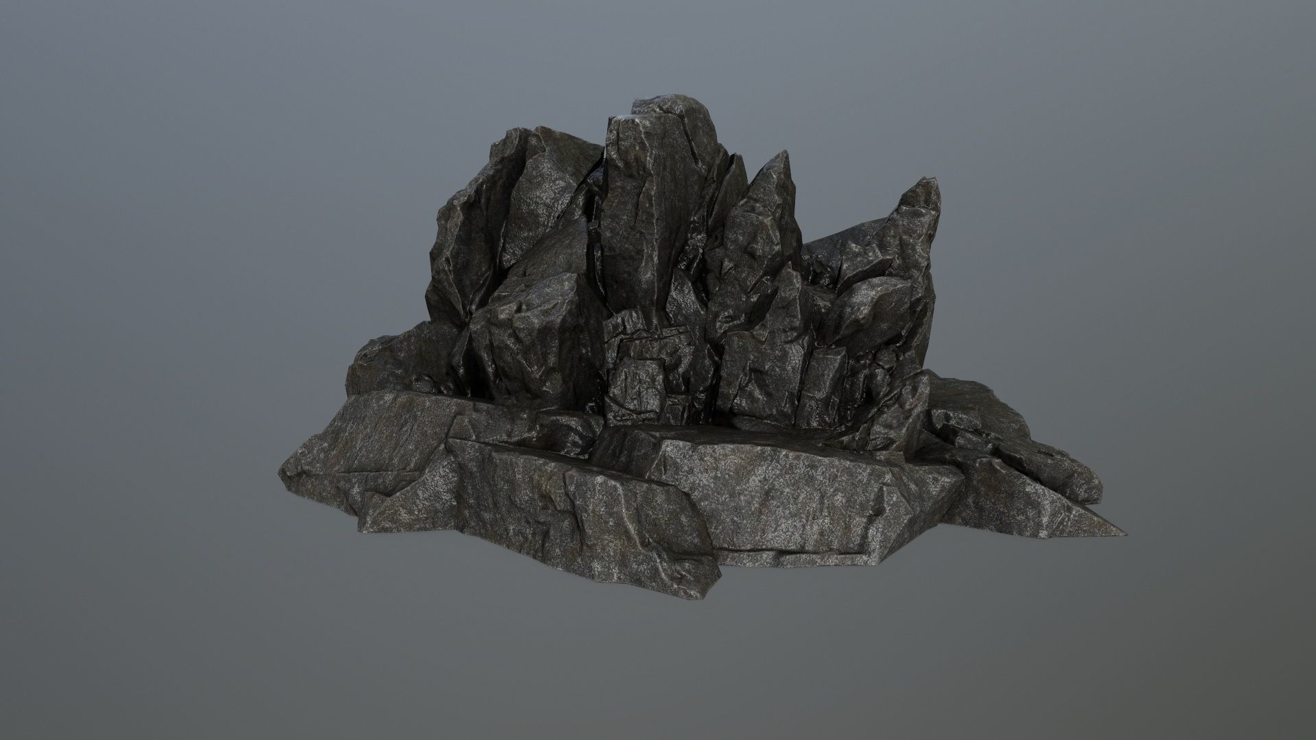 cliff rock set Low-poly 3D model_10