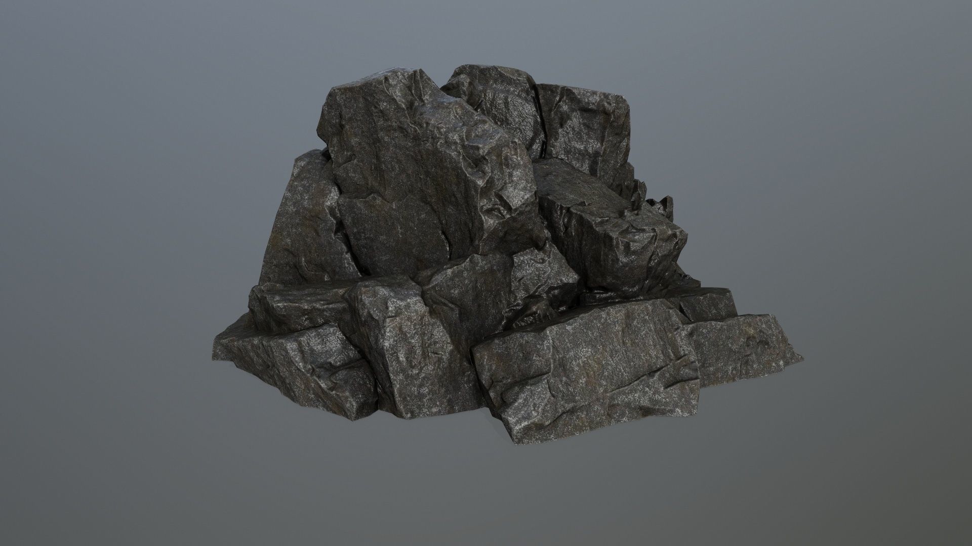 cliff rock set Low-poly 3D model_9