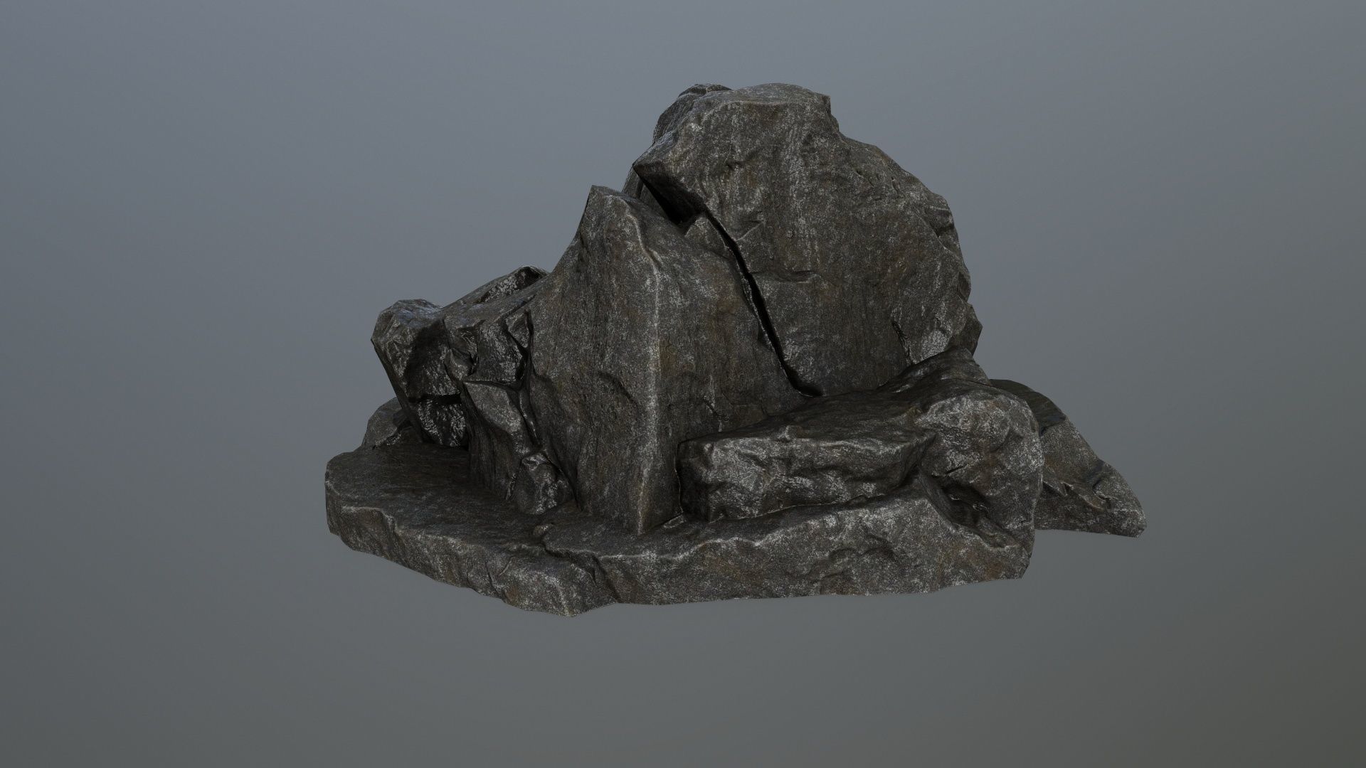 cliff rock set Low-poly 3D model_8