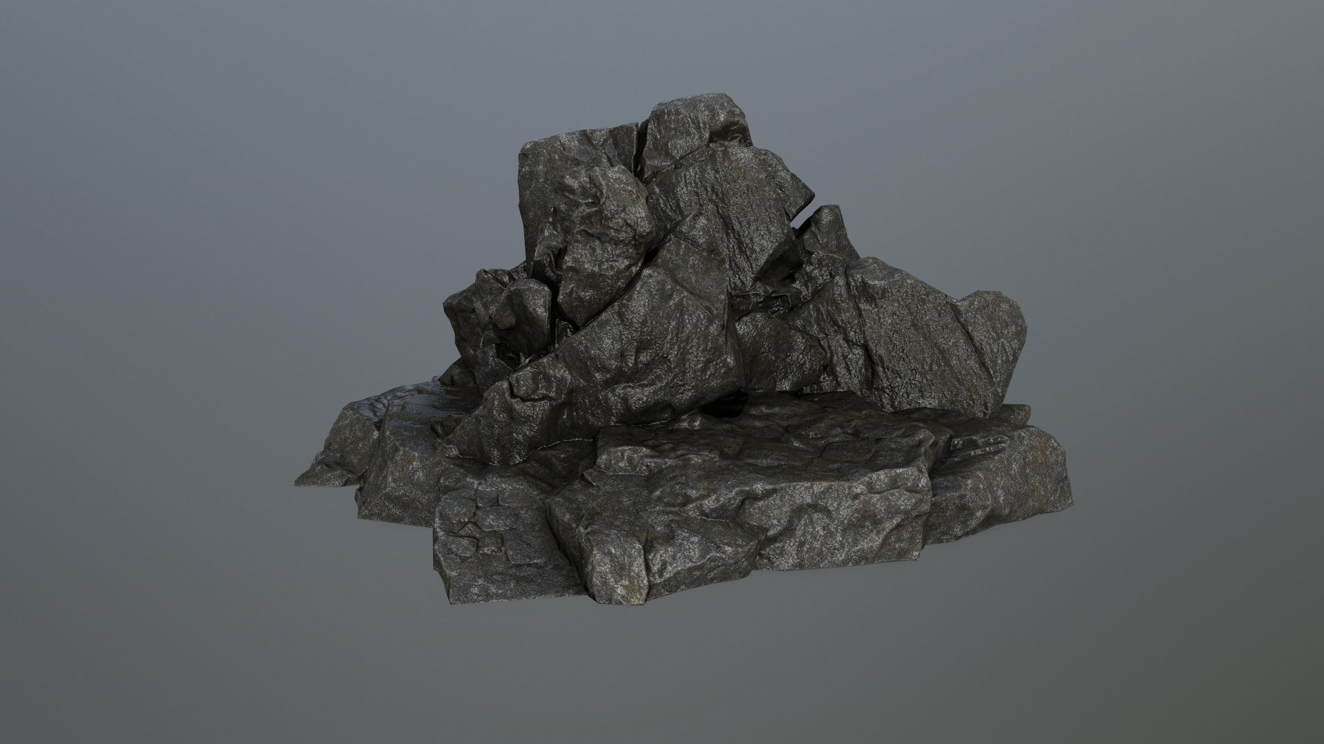 cliff rock set Low-poly 3D model_11