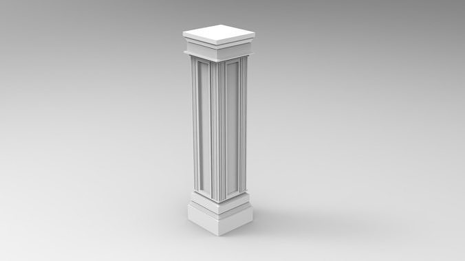 iconic square pillar column for 3D print 3D print model