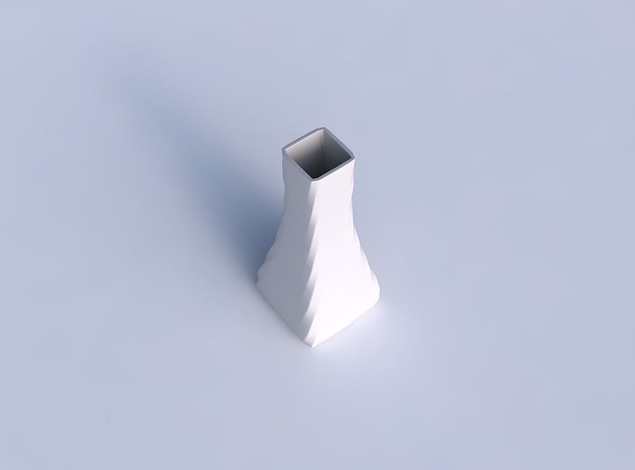 Vase squeezed rectangle with uniform polygons 3D print model_1