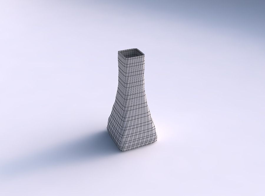 Vase squeezed rectangle with uniform polygons 3D print model_5