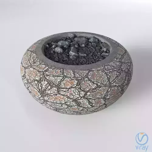 Flowerpot fire bowl Free low-poly 3D model