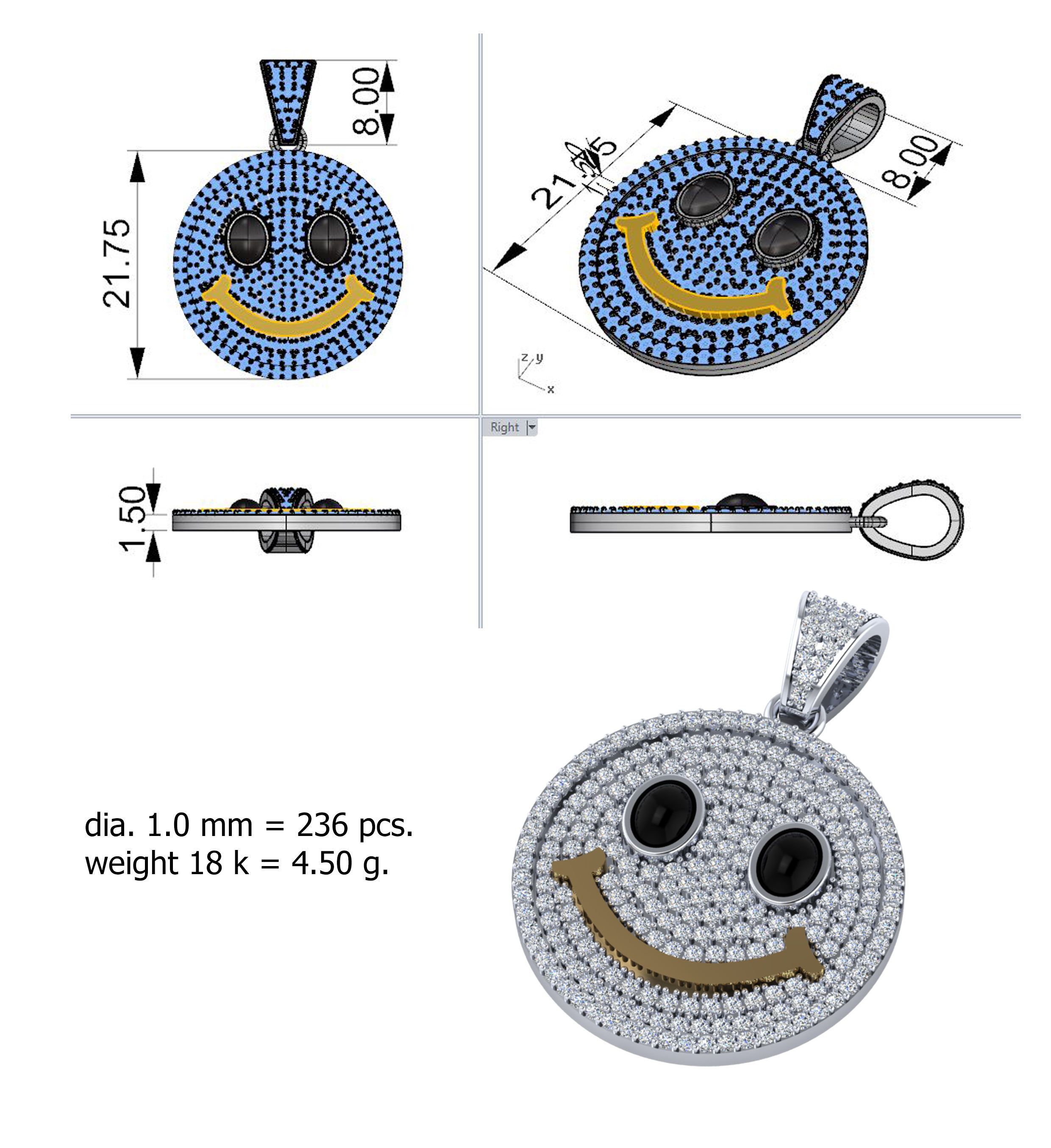pendant emoji  3D print model_1