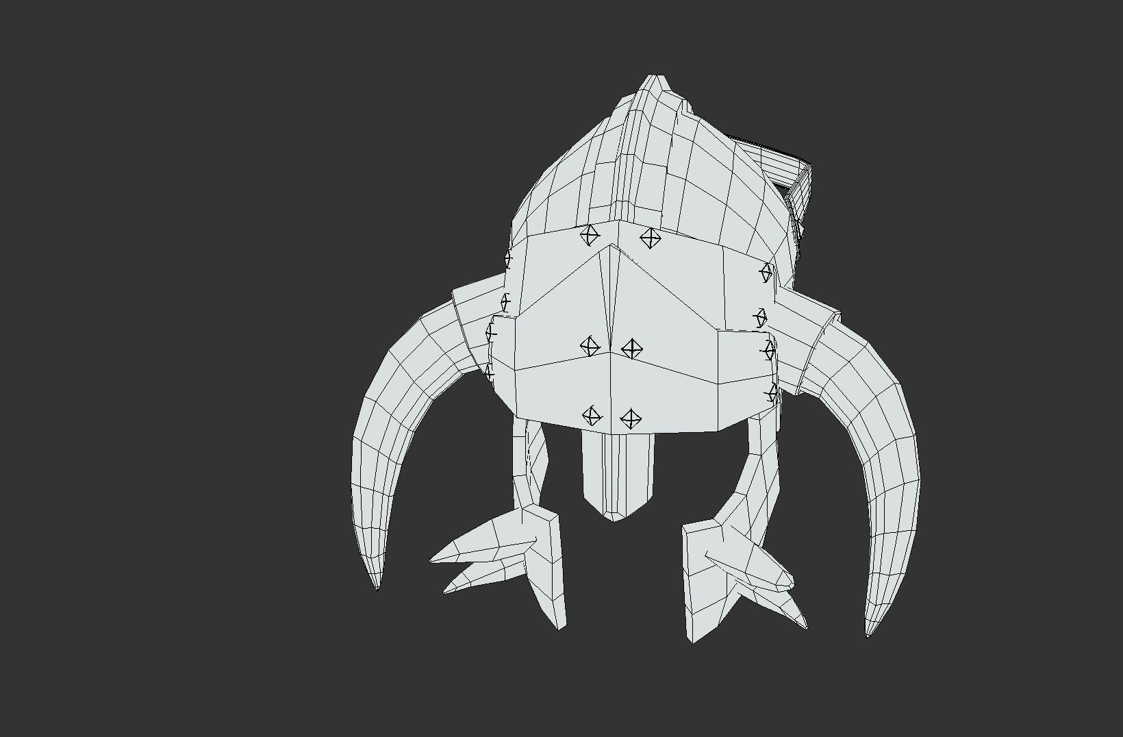 Orcish Helmet Low-poly 3D model_1